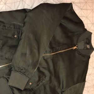 Olive Nylon Bonber Jacket from H&M